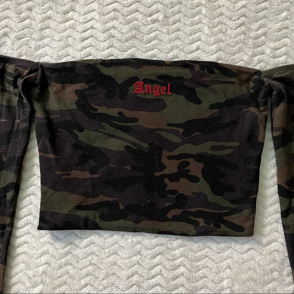 SOLD! Forever 21 Camo Angel Crop Top - Picture 3 of 4